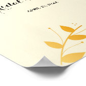 パープルエレガントゴールデン葉ブライダルシャワー ポスター (角)