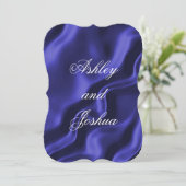 パープルエレガントシルクサテン結婚式招待状 招待状 (スタンド正面)