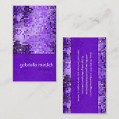 パープルエレガントシーケンスグリッターパターン 名刺 (正面/裏面)