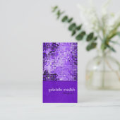 パープルエレガントシーケンスグリッターパターン 名刺 (スタンド正面)