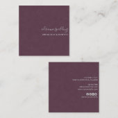 パープルエレガントスエードレザーテクスチャプロフェッショナル スクエア名刺 (正面/裏面)