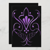 パープルエレガントスクロールゴシックスウィート16招待状 招待状 (正面/裏面)