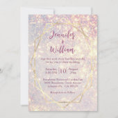 パープルエレガントスパークルグリッター結婚ズ 招待状 (正面)