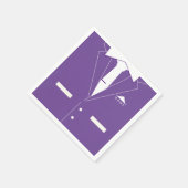 パープルエレガントスーツ&ホワイトネクタイ – お名前を追加 スタンダードカクテルナプキン (角)