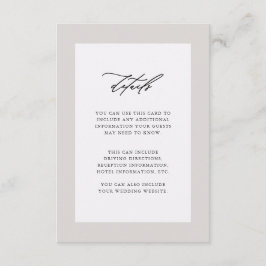 パープルエレガントス結婚ゲスト詳細 エンクロージャーカード