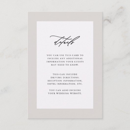 パープルエレガントス結婚ゲスト詳細 エンクロージャーカード (正面)