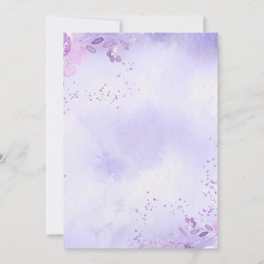 パープルエレガントセーブ・ザ・デート案内カード セーブザデート (裏面)