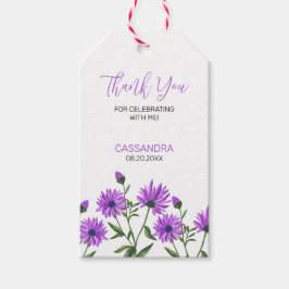 パープルエレガントゼランセムフローラありがとう ギフトタグ