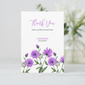 パープルエレガントゼランセムフローラありがとう サンキューカード (スタンド正面)
