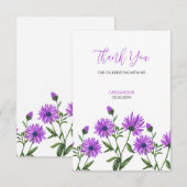 パープルエレガントゼランセムフローラありがとう サンキューカード (正面/裏面)