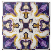 パープルエレガントタイル万華鏡のように千変万化するパターン タイル (正面)
