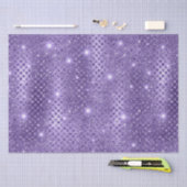 パープルエレガントダイヤモンドメタリックグリッターパターン 薄葉紙 (クラフト)