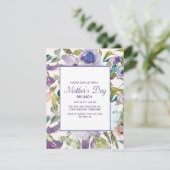パープルエレガントダスティブルーフローラ母の日 招待状 (スタンド正面)