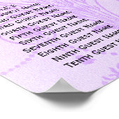 パープルエレガントダマスクウェディング披露宴シート ポスター (角)