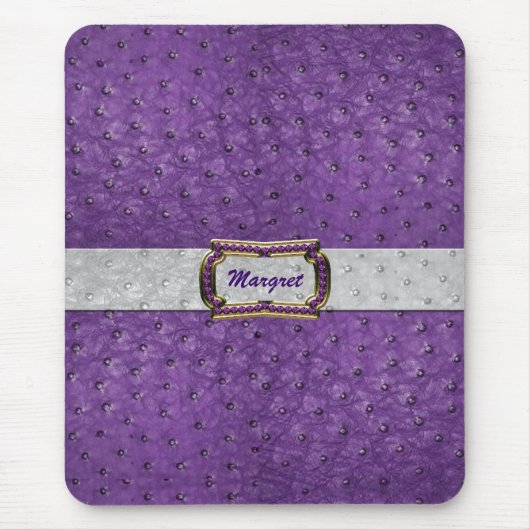 パープルエレガントダリッヒ革ルックマウスパッド マウスパッド (正面)