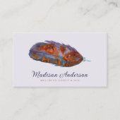 パープルエレガントテラコッタボホウォーターカラーフェザー 名刺 (正面)