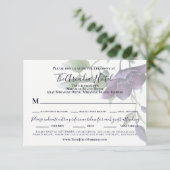 パープルエレガントネイビーブルークリーム披露宴ディナー 出欠カード (スタンド正面)