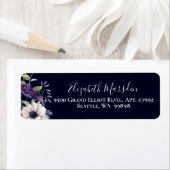 パープルエレガントネイビーブルーフローラダーク ラベル (インサイチュ)