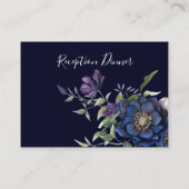 パープルエレガントネイビーブルー披露宴ディナー招待状 エンクロージャーカード (裏面)