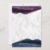 パープルエレガントネイビー金ゴールドアガートマーブル結婚ズ 招待状 (裏面)