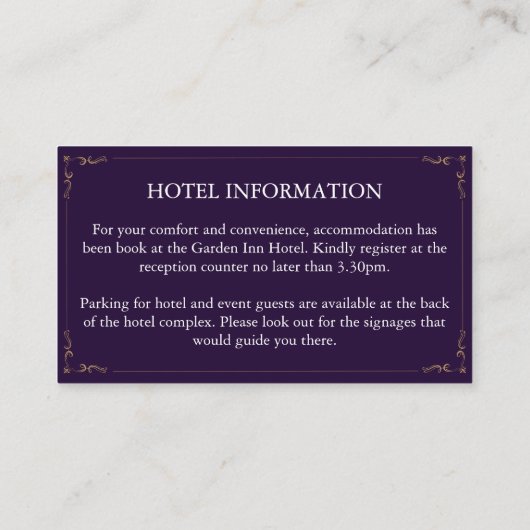 パープルエレガントノギフト誕生日 エンクロージャーカード (裏面)