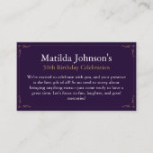 パープルエレガントノギフト誕生日 エンクロージャーカード (正面)