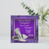 パープルエレガントハイヒール誕生日パーティー 招待状 (スタンド正面)