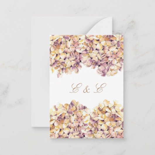 パープルエレガントハイ素朴ジゲア結婚式招待状 ノートカード (裏面)