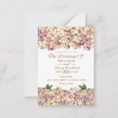 パープルエレガントハイ素朴ジゲア結婚式招待状 ノートカード (正面)