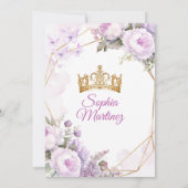 パープルエレガントバタフライ薄紫&金ゴールドキニャネラ 招待状 (裏面)