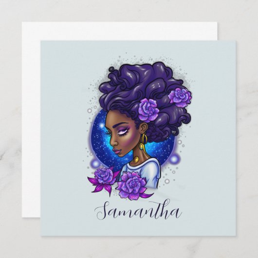 パープルエレガントバラアフロウーマン (正面/裏面)