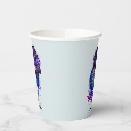 パープルエレガントバラアフロウーマン 紙コップ (左)