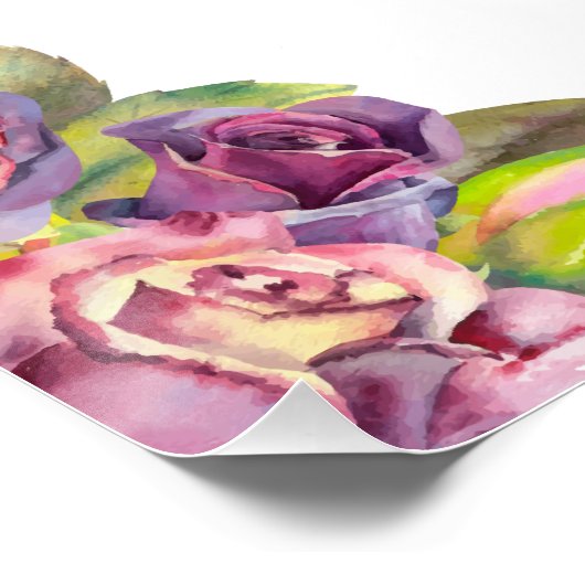 パープルエレガントバラキンセアニェラウェルカムサイン ポスター (コーナー)