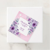 パープルエレガントバラグリッターピンクフローラ誕生日 フェイバータグ (インサイチュ)