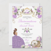 パープルエレガントバラズウェスタン女性のカーボーイキンセアニラ 招待状 (正面)
