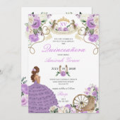 パープルエレガントバラズウェスタン女性のカーボーイキンセアニラ 招待状 (正面/裏面)