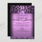 パープルエレガントバラバチェロレッテ招待状 招待状 (正面/裏面)