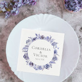 パープルエレガントバラフローラ冬夕べ結婚ズ スタンダードカクテルナプキン