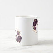 パープルエレガントバラフローラ名モノグラムマグ コーヒーマグカップ (中央)