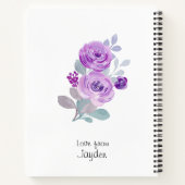 パープルエレガントバラ素晴らし先生 ノートブック (裏面)
