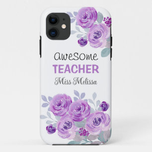 パープルエレガントバラ素晴らし先生 iPhone 11 ケース