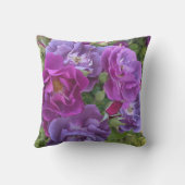 パープルエレガントバラ開花フローラ アウトドアクッション (裏面)