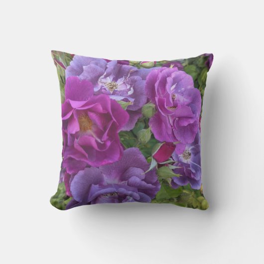 パープルエレガントバラ開花フローラ アウトドアクッション (正面)