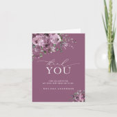 パープルエレガントバラ60th誕生日ありがとう サンキューカード (正面)