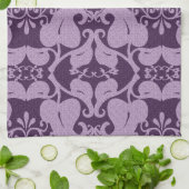 パープルエレガントパター キッチンタオル (折り畳み)