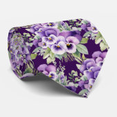 パープルエレガントパンジーパンジーフローラネックタイ ネクタイ (ロール)