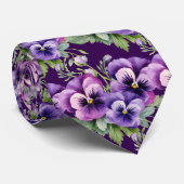 パープルエレガントパンジーパンジーフローラネックタイ ネクタイ (ロール)