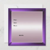 パープルエレガントパールジュエル誕生日シルバー&ホワイト 招待状 (裏面)