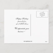 パープルエレガントビジネスホリデーGreeting PostCard シーズンポストカード (裏面)