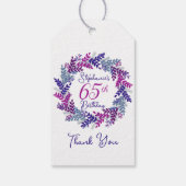 パープルエレガントピンクリース65誕生日 ギフトタグ (裏面)